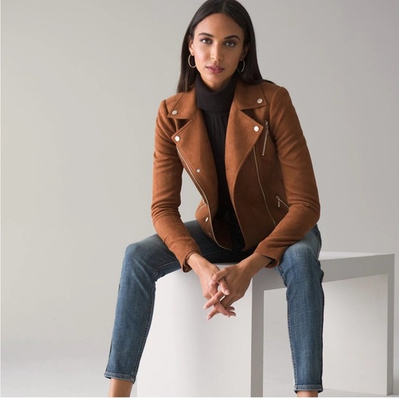 White House Black Market Tan Leather Jacket - Picture 5 of 6